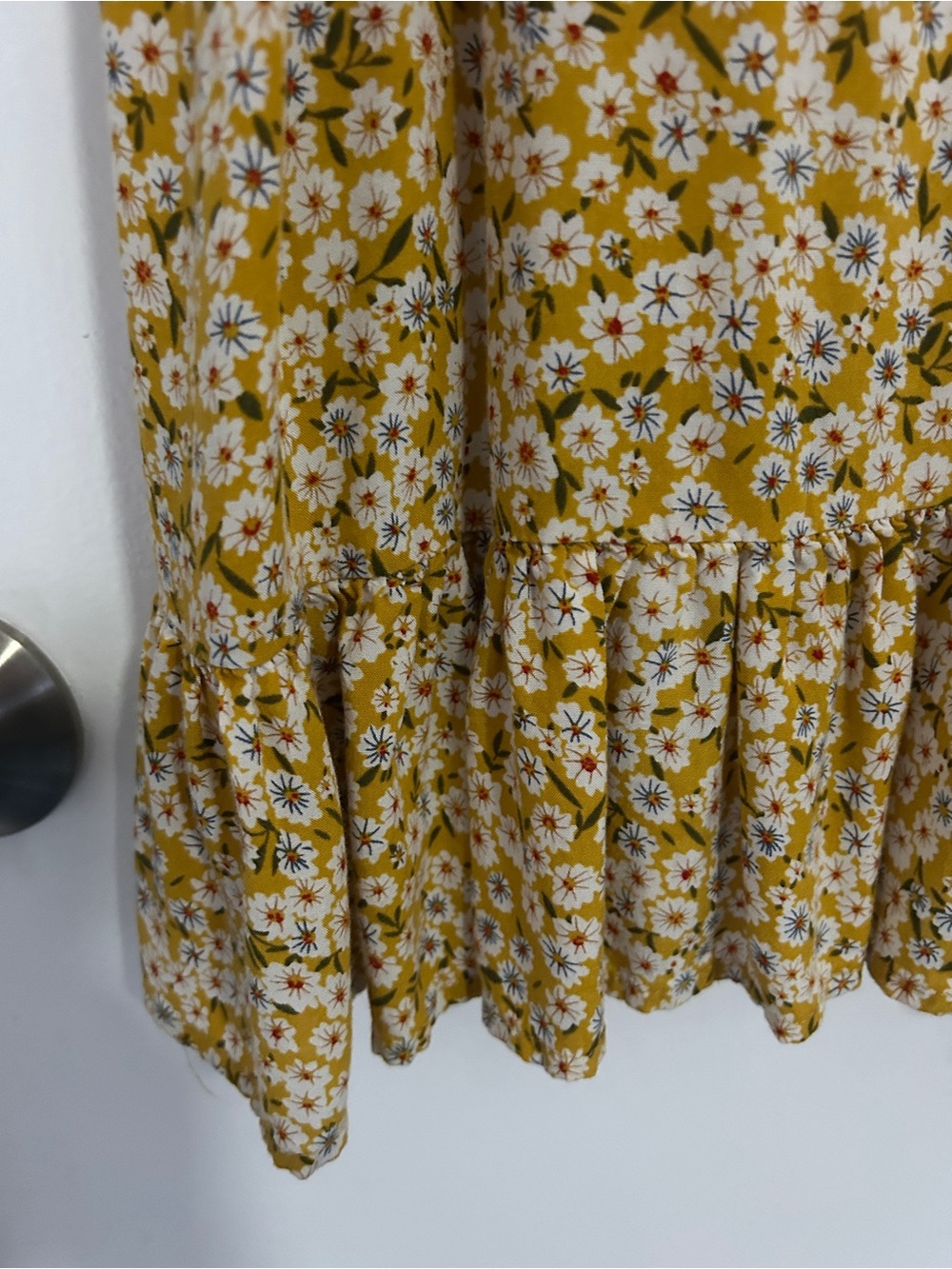 Yellow Floral Ruffle Slip Dress - Picture 3 of 7